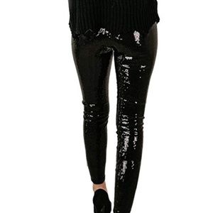 Small black sequin leggings